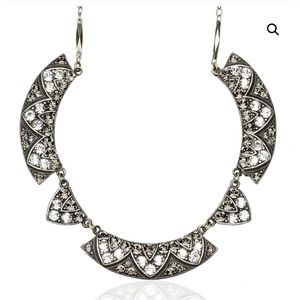 Anne Koplik Pella Art Deco Greige Collar Necklace New